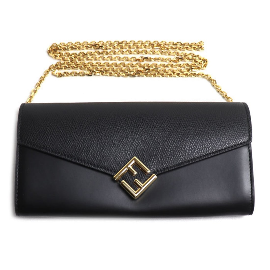 FENDI FF Diamond Chain Wallet Long Black 8M0365ALV4F0KUR Women's: --- Catalog ---Category: SizeSize (HxWxD): 9.5cm x 19cm x 3cm / 3.74'' x 7.48'' x 1.18''Category: DesignType: Chain/Shoulder walletColor: BlackGender: WomenMaterial: Leather Category: GeneralMPN: 8M03