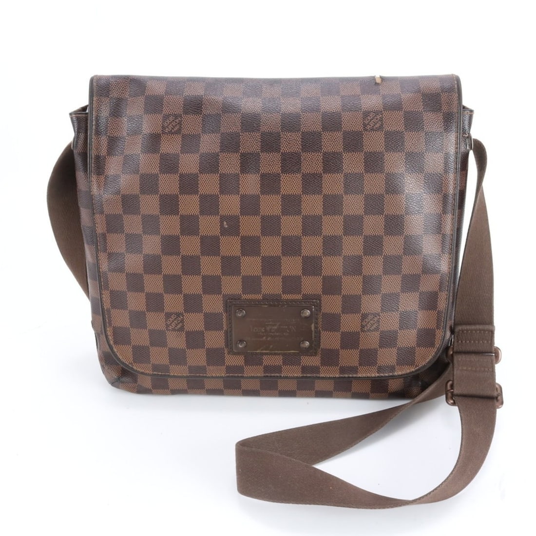 Louis Vuitton Damier Brooklyn MM N51211 Leather Shoulder Bag, Crossbody Messenger Bag for Men: --- Catalog ---Category: SizeSize (HxWxD): 27cm x 32cm x 8cm / 10.62'' x 12.59'' x 3.14''Category: DesignType: Shoulder bagColor: Damier Canvas, EbeneGender: MenMaterial: Leather , Coated canvas Categ