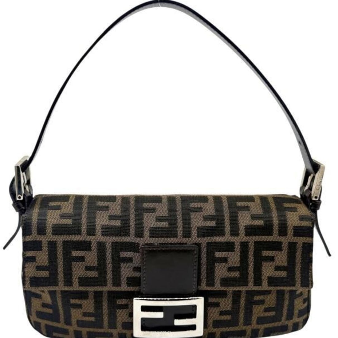 FENDI Zucca pattern Mamma Bucket canvas and leather brown handbag/pouch FF women's (1 of 18)