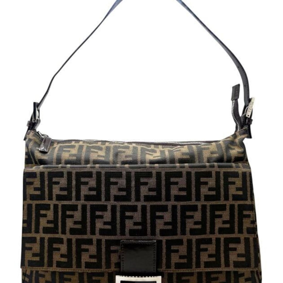 FENDI Mamma Bucket Large Canvas Leather Brown Zucca Pattern Khaki Handbag for Women: --- Catalog ---Category: SizeSize (HxWxD): 25cm x 35cm x 10cm / 9.84'' x 13.77'' x 3.93''Category: DesignType: HandbagColor: BrownGender: WomenMaterial: Canvas , Leather Category: GeneralBrand: Fendi-
