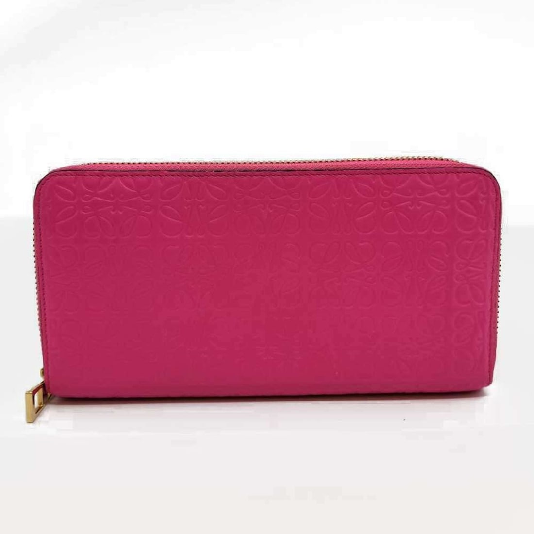 Loewe Repeat Anagram Long Wallet, Round, Pink Leather, Women's: --- Catalog ---Category: SizeWeight: 183.5g / 6.47oz.Size (HxWxD): 10cm x 19cm x 2cm / 3.93'' x 7.48'' x 0.78''Category: DesignType: Long wallet (bi-fold)Color: PinkGender: WomenClosure: ZipperMateria