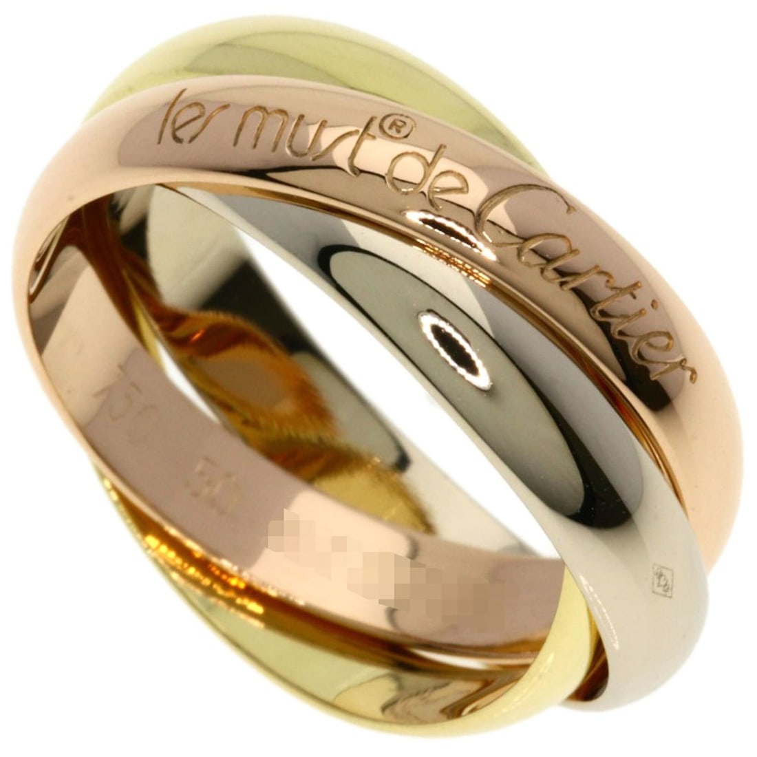 Cartier Trinity #50 Ring - 18K Yellow Gold/18K White Pink Gold Women's CARTIER: --- Catalog ---Category: SizeJP Size: 10US Size: 5.5Category: DesignColor: Yellow goldGender: WomenMaterial: Yellow gold (18K)Category: GeneralBrand: Cartier--- Item List ---Section: ConditionRanking: