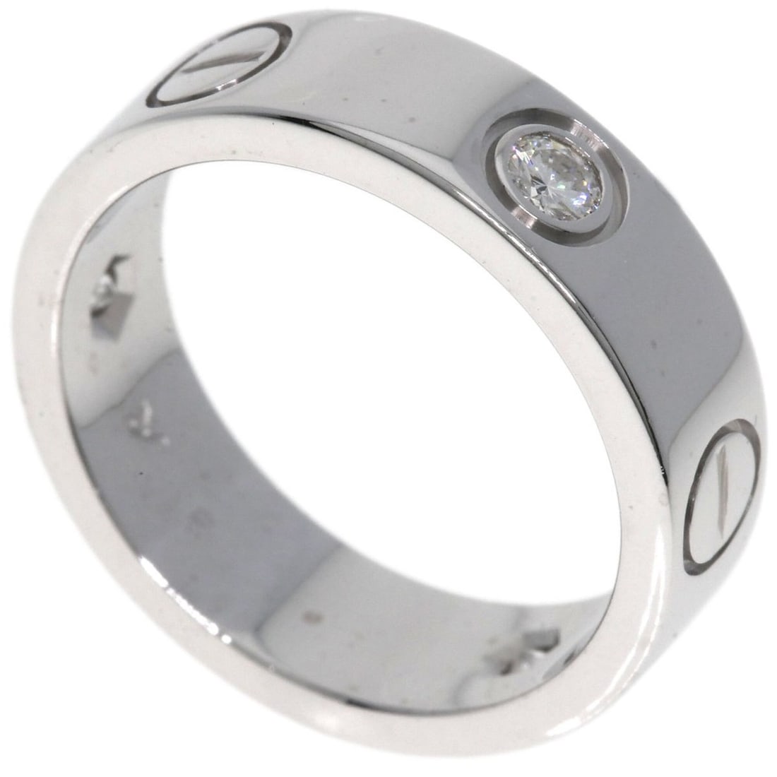 Cartier Love Ring Half Diamond #50 K18 White Gold Women's CARTIER: --- Catalog ---Category: SizeJP Size: 10US Size: 5.5Category: DesignType: Band ringGender: WomenMaterial: White gold (18K)Category: GeneralBrand: Cartier--- Item List ---Section: ConditionRanking: Ran