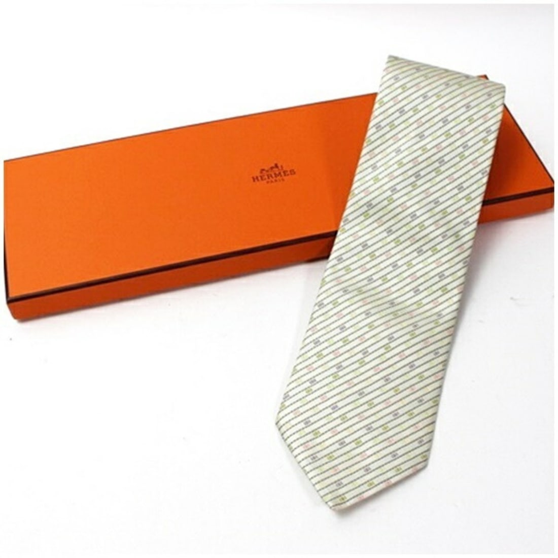 Hermes Silk Tie, Striped, HERMES Men's (1 of 14)