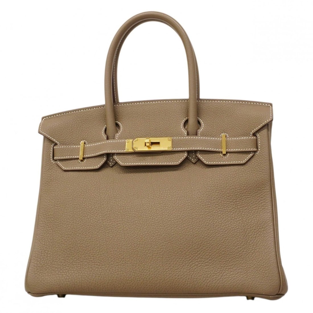 Hermes Birkin 30 Togo Etoupe Handbag with X Stamp (Women's): --- Catalog ---Category: SizeSize (HxWxD): 22cm x 30cm x 15cm / 8.66'' x 11.81'' x 5.9''Category: DesignType: HandbagColor: Etoupe grayGender: WomenMaterial: Togo leather Hardware Color: GoldCategory: