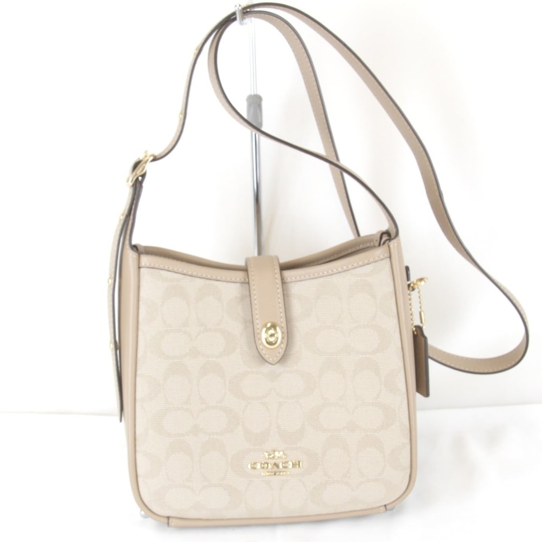 COACH Signature Crossbody Bag A25206-CAL61 Shoulder Canvas Leather Beige Women's (1 of 20)