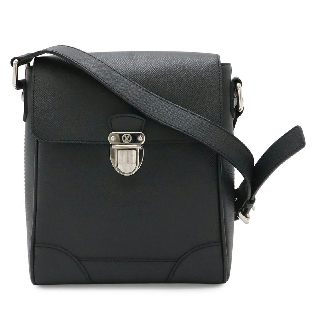 LOUIS VUITTON Louis Vuitton Taiga Luca Shoulder Bag Leather Ardoise Black M31192 (1 of 11)
