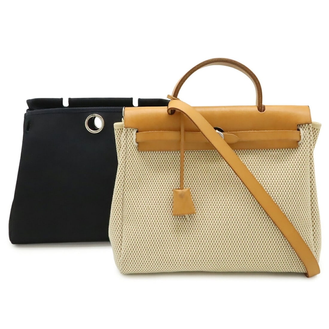 HERMES Herbag PM Handbag Backpack Toile GM Leather Beige Black Light Brown ?G Stamp: --- Catalog ---Category: SizeSize (HxWxD): 24cm x 30cm x 10cm / 9.44'' x 11.81'' x 3.93''Category: DesignType: Backpack, HandbagColor: Beige, Black, Light brownGender: WomenMaterial: Canvas Category: 