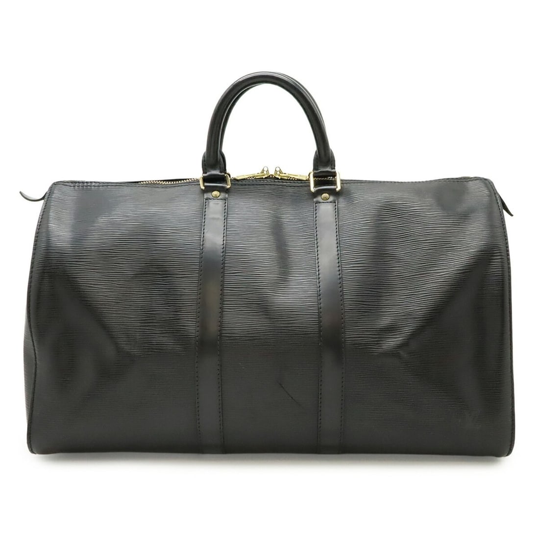 LOUIS VUITTON Epi Leather Keepall 45 Boston Bag Cover, Noir Black (M42972): --- Catalog ---Category: SizeWeight: 1.2kg / 2.64lb.Size (HxWxD): 27.5cm x 47cm x 20.5cm / 10.82'' x 18.5'' x 8.07''Category: DesignType: Boston bagColor: Black, NoirGender: WomenMaterial: Epi leather