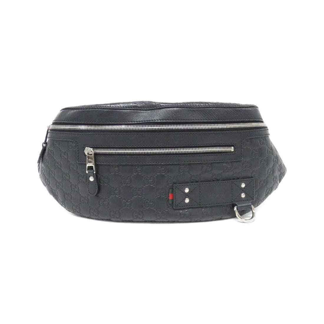 Gucci 246409 AF65N Waist Bag: --- Catalog ---Category: SizeSize (HxWxD): 18cm x 42cm x 10cm / 7.08'' x 16.53'' x 3.93''Category: DesignType: Fanny packColor: BlackGender: Men,WomenMaterial: Rubber , Leather Category: