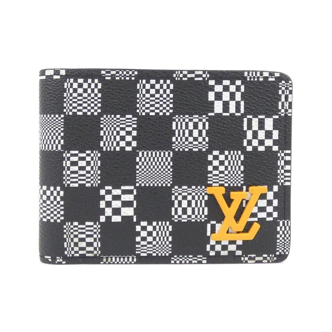 Louis Vuitton Damier Distorted Portefeuille Multiple M80171 Billfold: --- Catalog ---Category: SizeSize (HxWxD): 9cm x 11cm x 1.5cm / 3.54'' x 4.33'' x 0.59''Category: DesignType: Bill wallet (bi-fold)Color: BlackGender: MenMaterial: Coated canvas Category: