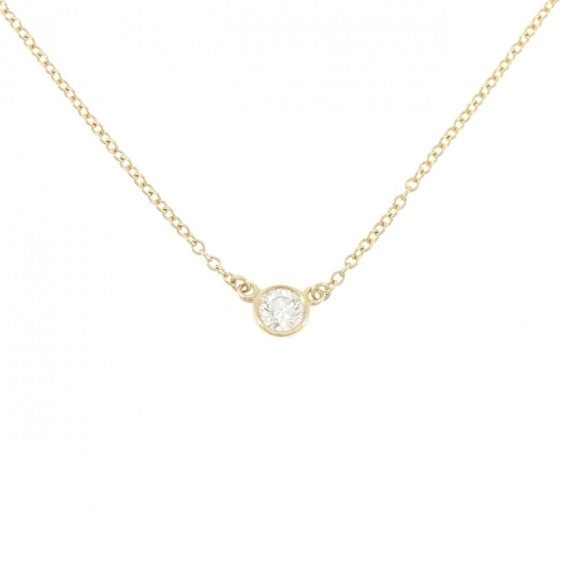 Tiffany & Co. By the Yard Necklace: --- Catalog ---Category: SizePendant Size: 4.2mm x 4.2mm / 0.16'' x 0.16''Neck Circumference: 41 cm / 16.14''Category: DesignColor: Yellow goldStone: DiamondGender: WomenMaterial: Yellow gold
