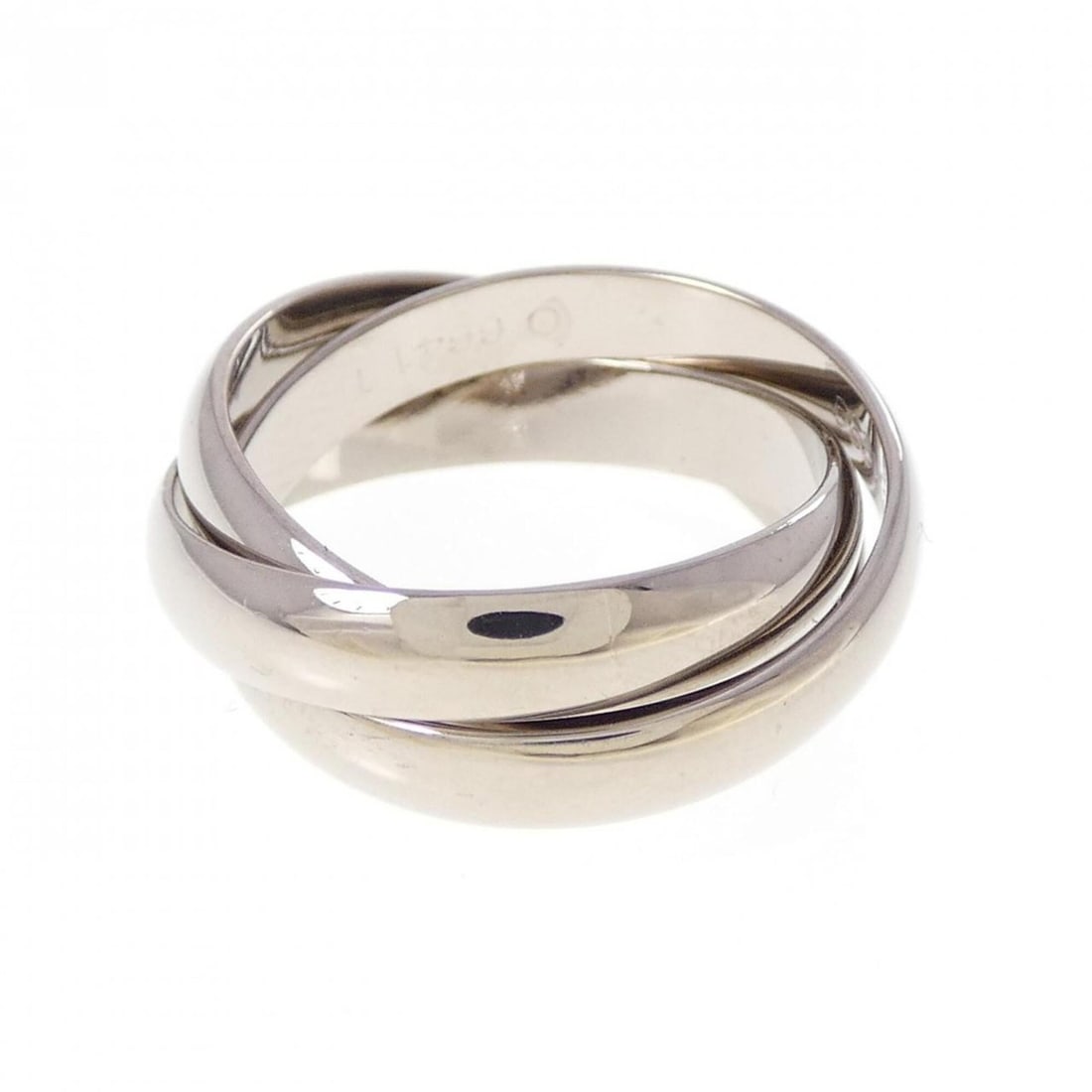Cartier Trinity Ring: --- Catalog ---Category: SizeUS Size: 5Brand Size: 49Category: DesignType: Band ringGender: WomenMaterial: White gold (18K)Category: GeneralBrand: Cartier--- Item List ---Section: ConditionRanking: Ra