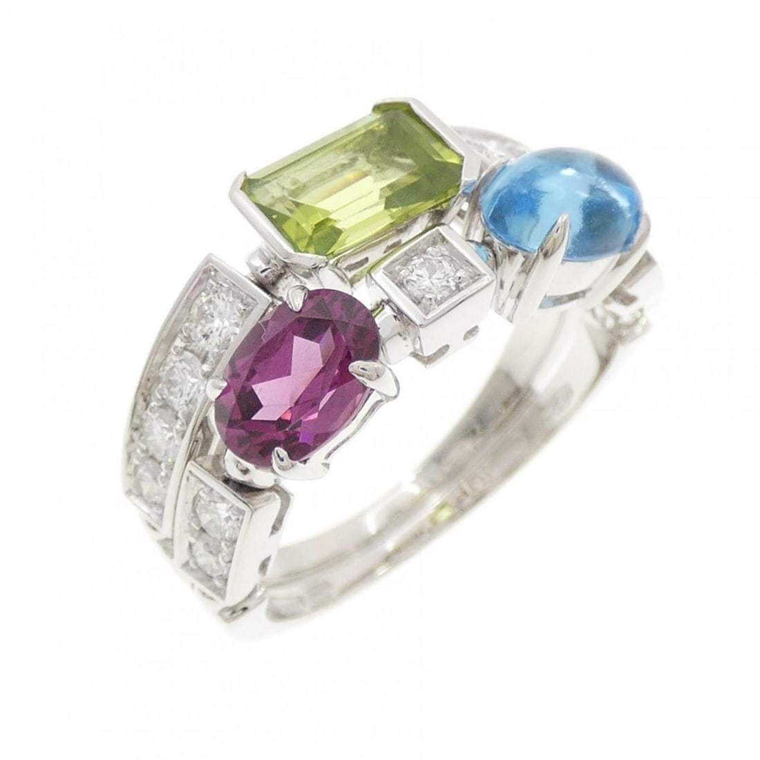 Bvlgari Allegra Ring: --- Catalog ---Category: SizeJP Size: 19US Size: 9.5Category: DesignType: Band ringGender: Men,WomenMaterial: White gold (18K)Category: GeneralBrand: Bvlgari--- Item List ---Section: ConditionRanking: