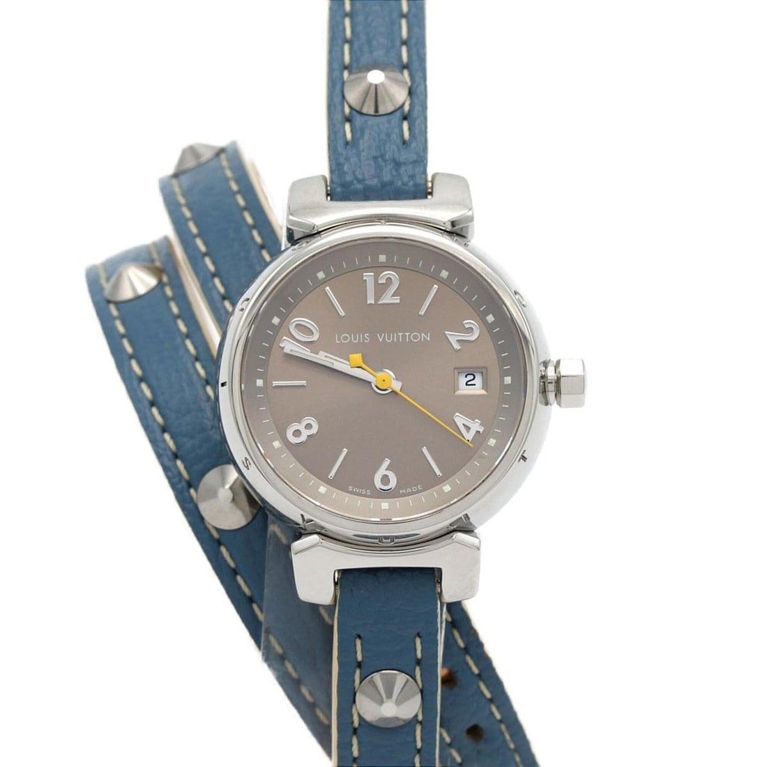 Louis Vuitton Tambour Triple Coiled Q1212 SS Quartz Watch: --- Catalog ---Category: SizeCase Diameter: 28mm / 1.1''Category: DesignType: WristwatchGender: WomenMaterial (Case): Stainless steelCategory: GeneralMPN: Q1212Brand: Louis VuittonCategory: MovementMo
