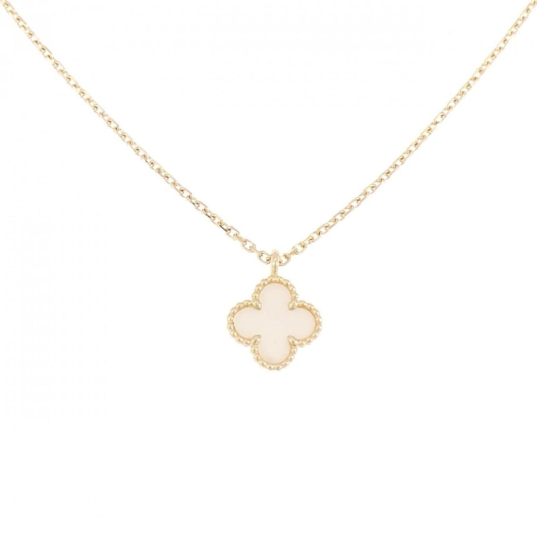 Van Cleef & Arpels Sweet Alhambra Necklace: --- Catalog ---Category: SizePendant Size: 9.1mm x 9.1mm / 0.35'' x 0.35''Neck Circumference: 40 cm / 15.74''Category: DesignGender: WomenMaterial: Yellow gold (18K)Pendant Type: PendantNecklace Type: