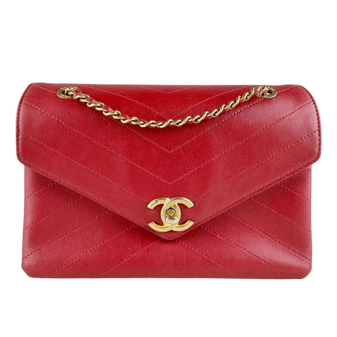 Chanel CHANEL Shoulder Bag Leather Red Gold Women's z9609: --- Catalog ---Category: SizeSize (HxWxD): 15cm x 22cm x 7cm / 5.9'' x 8.66'' x 2.75''Category: DesignType: Shoulder bagColor: Red colorGender: WomenMaterial: Leather Category: GeneralBrand:
