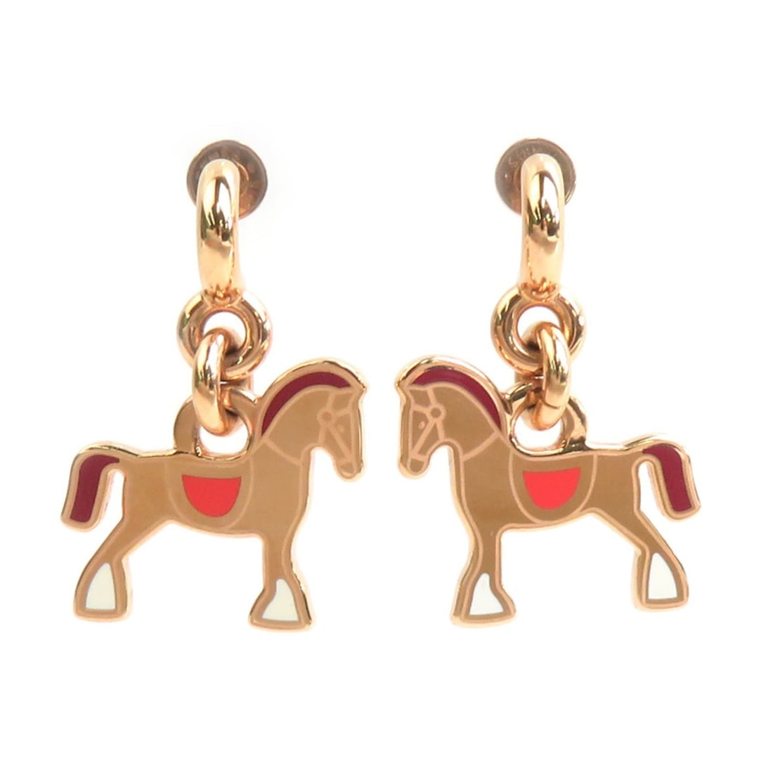 Hermes HERMES Earrings Cheval Grand Parade Metal Rose Gold Women's r11166a: --- Catalog ---Category: SizeSize (HxWxD): 34.00mm x 21.00mm / 1.34'' x 0.83''Category: DesignType: Drop earringsColor: Rose goldGender: WomenMaterial: MetalCategory: GeneralLine: Bois de RoseBrand: