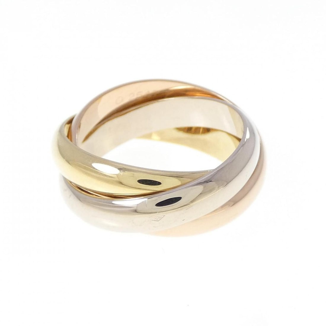 Cartier Trinity Ring: --- Catalog ---Category: SizeJP Size: 11US Size: 6Category: DesignType: Band ringGender: WomenMaterial: Pink gold (18K), White gold (18K), Yellow gold (18K)Category: GeneralLine: TrinityBrand: Cartier