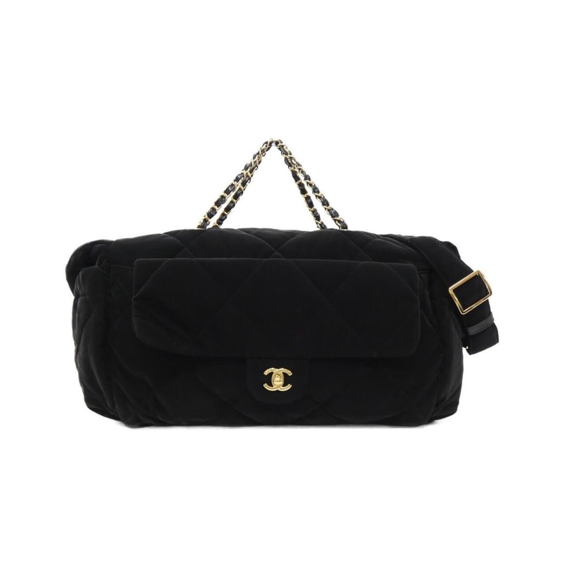 Chanel AS5055 handbag: --- Catalog ---Category: SizeSize (HxWxD): 21cm x 33cm x 15cm / 8.26'' x 12.99'' x 5.9''Category: DesignType: HandbagColor: BlackGender: WomenMaterial: Nylon Hardware Color: GoldCategory: