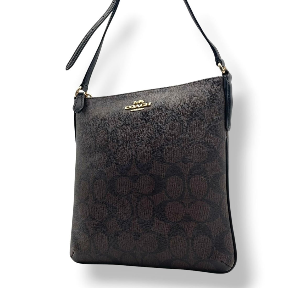 Coach COACH F58309 Signature Shoulder Bag Crossbody Sacoche PVC Leather Brown Women's S98: --- Catalog ---Category: SizeSize (HxWxD): 22cm x 21cm x 2cm / 8.66'' x 8.26'' x 0.78''Category: DesignType: Shoulder bagColor: BrownGender: WomenMaterial: PVC , Leather Category: GeneralMPN: F58309Br