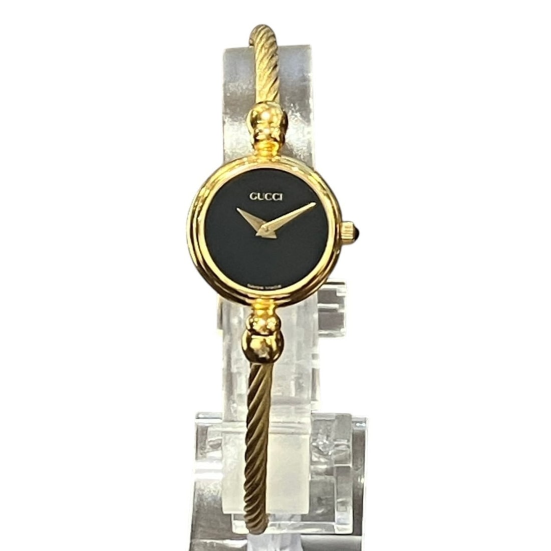 Gucci GUCCI watch, total weight 16g, GP quartz, black dial, 2700.2.L: --- Catalog ---Category: SizeWrist Size: 14cm - 18cm / 5.51'' - 7.08''Case Diameter: 19.5mm / 0.77''Category: DesignType: WristwatchGender: WomenColor (Dial): BlackMaterial (Band): Gold platedMaterial