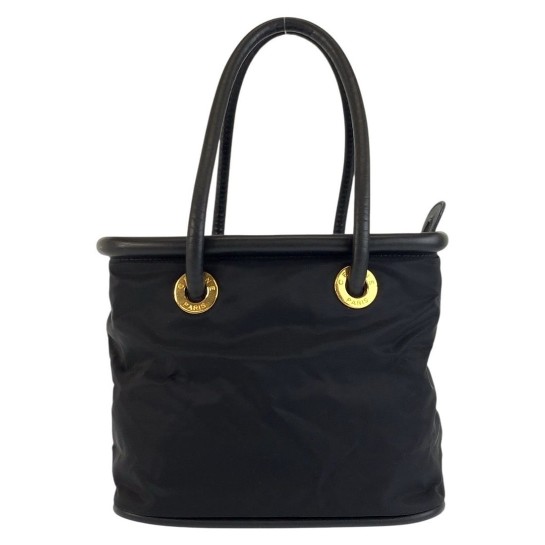 CELINE Vintage Circle Logo Black Nylon Leather TO5 1 Handbag Tote Bag for Women: --- Catalog ---Category: SizeSize (HxWxD): 19cm x 23cm x 14cm / 7.48'' x 9.05'' x 5.51''Category: DesignType: Handbag, Tote bagColor: BlackGender: WomenMaterial: Nylon , Leather Category: