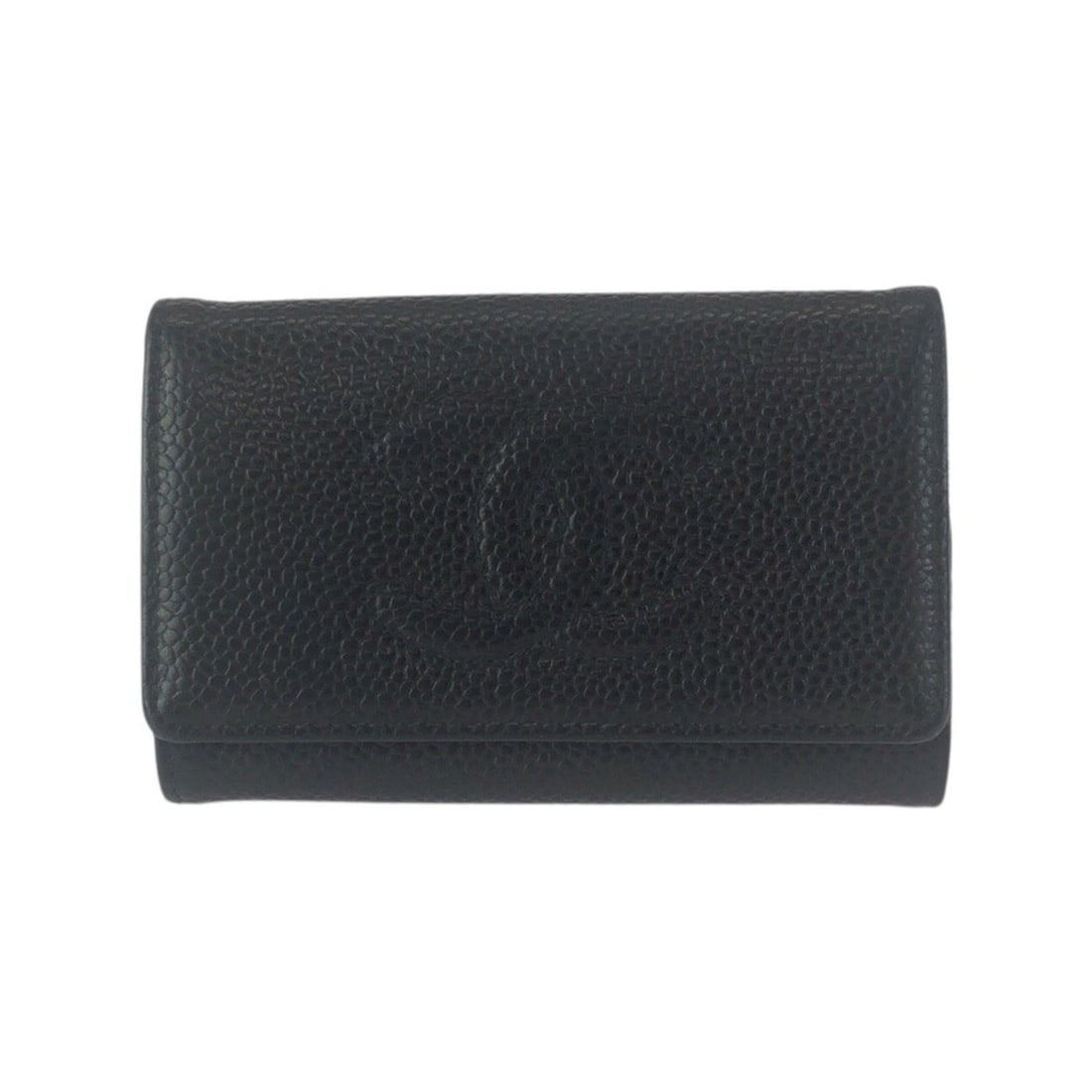 CHANEL Vintage Coco Mark 6-Key Case, Black with Gold Hardware, Caviar Leather, for Women: --- Catalog ---Category: DesignType: KeycaseColor: BlackGender: WomenMaterial: Leather Category: GeneralBrand: ChanelCountry of Origin: FranceCategory: Physical PropertiesSize (HxWxD): 7cm x 10.5cm x