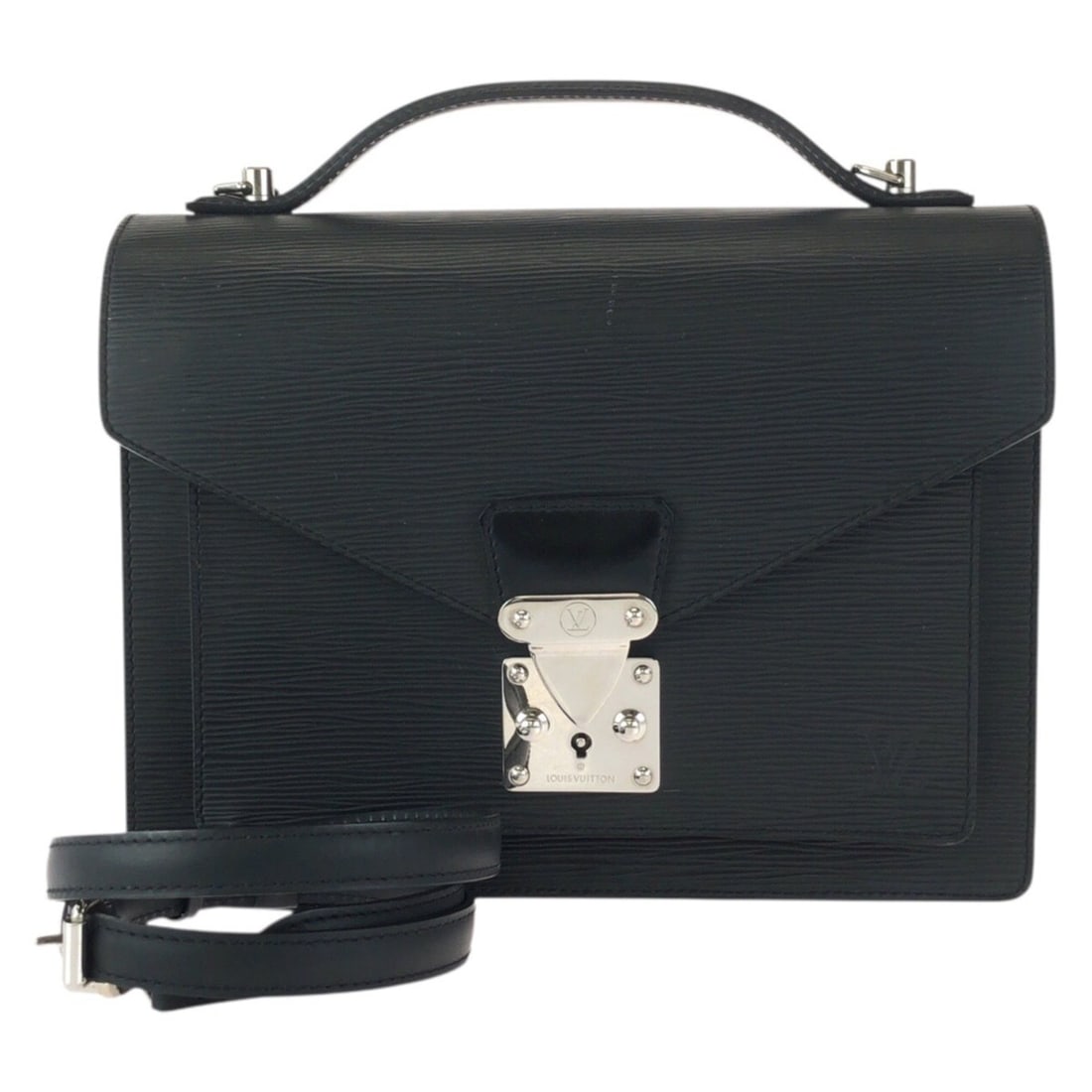 LOUIS VUITTON Louis Vuitton Epi Monceau 2-way Black Leather Handbag Shoulder Bag M52792 (Black with: --- Catalog ---Category: SizeSize (HxWxD): 20cm x 27.5cm x 7cm / 7.87'' x 10.82'' x 2.75''Category: DesignType: Shoulder bagColor: BlackGender: MenMaterial: Leather Category: GeneralMPN: M52792Brand: