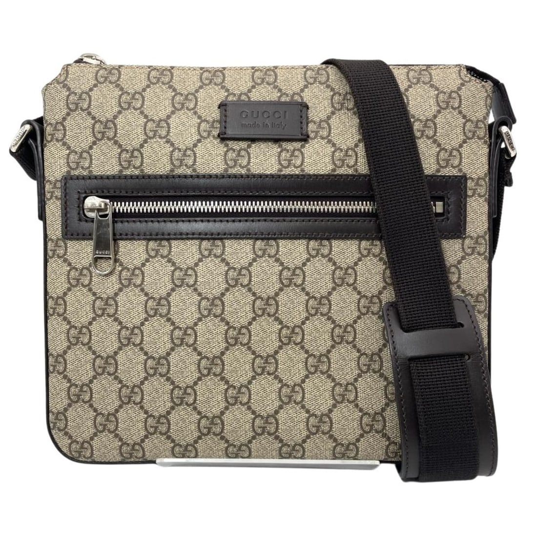 Gucci GG Supreme Canvas Shoulder Bag, 406410, Brown, Silver Hardware, Women's: --- Catalog ---Category: SizeSize (HxWxD): 23cm x 25cm x 3cm / 9.05'' x 9.84'' x 1.18''Category: DesignType: Shoulder bagColor: BrownGender: WomenMaterial: GG Supreme Category: GeneralMPN: