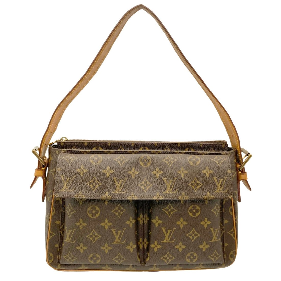Louis Vuitton Monogram Vivacite GM Shoulder Bag, Canvas, M51163 Brown: --- Catalog ---Category: SizeSize (HxWxD): 22cm x 31cm x 10cm / 8.66'' x 12.2'' x 3.93''Category: DesignType: Shoulder bagColor: BrownGender: WomenMaterial: Monogram Category: GeneralMPN: