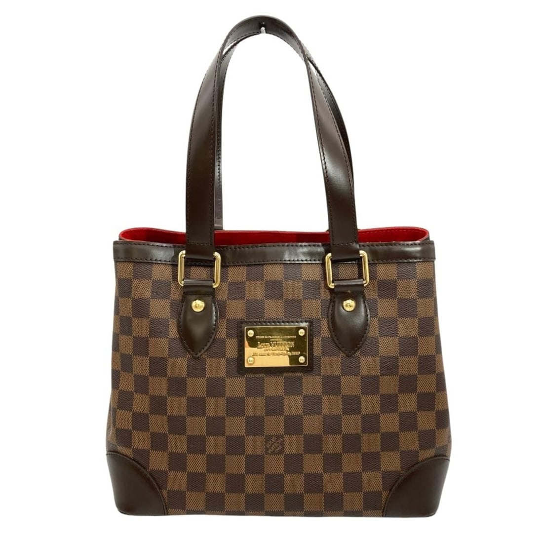 Louis Vuitton Hampstead PM Handbag, Damier Ebene, N51205, Brown with Gold Hardware, CA0151, Women's.: --- Catalog ---Category: SizeSize (HxWxD): 24cm x 28.5cm x 18cm / 9.44'' x 11.22'' x 7.08''Category: DesignType: HandbagColor: BrownGender: WomenMaterial: Damier Canvas Category: GeneralMPN: N51205Bra