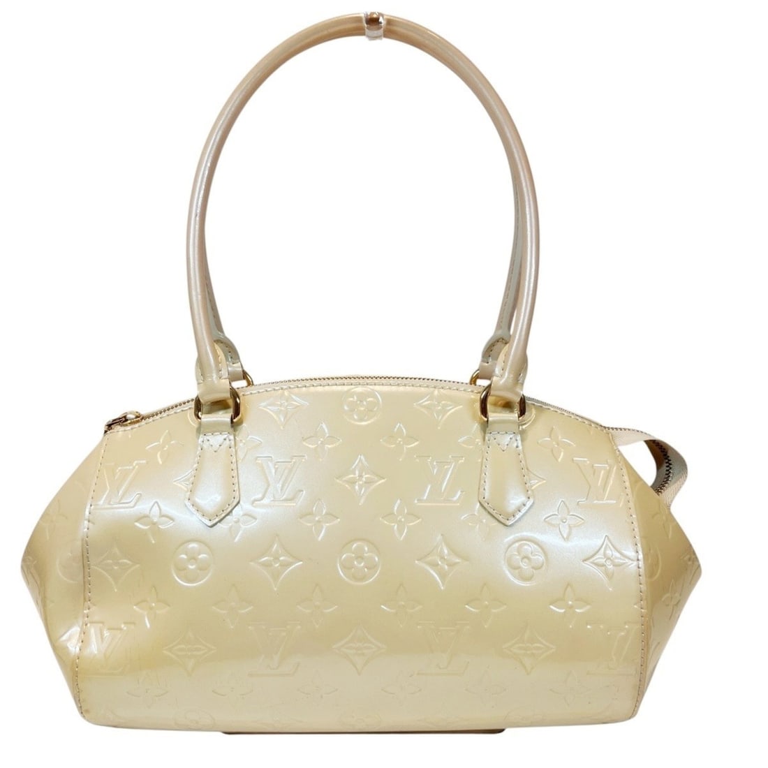 Louis Vuitton Sherwood PM Handbag, Monogram Vernis Patent Leather, M91491: --- Catalog ---Category: SizeSize (HxWxD): 17.5cm x 35cm x 12cm / 6.88'' x 13.77'' x 4.72''Category: DesignType: HandbagColor: Blanc corailMaterial: Patent leather Category: GeneralBrand: Louis Vuitto