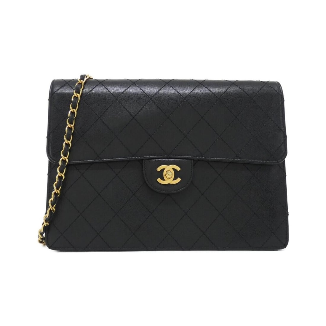 Chanel shoulder bag: --- Catalog ---Category: SizeSize (HxWxD): 22cm x 29.5cm x 8.5cm / 8.66'' x 11.61'' x 3.34''Category: DesignType: Shoulder bagColor: BlackGender: WomenMaterial: Grained Calfskin Category: