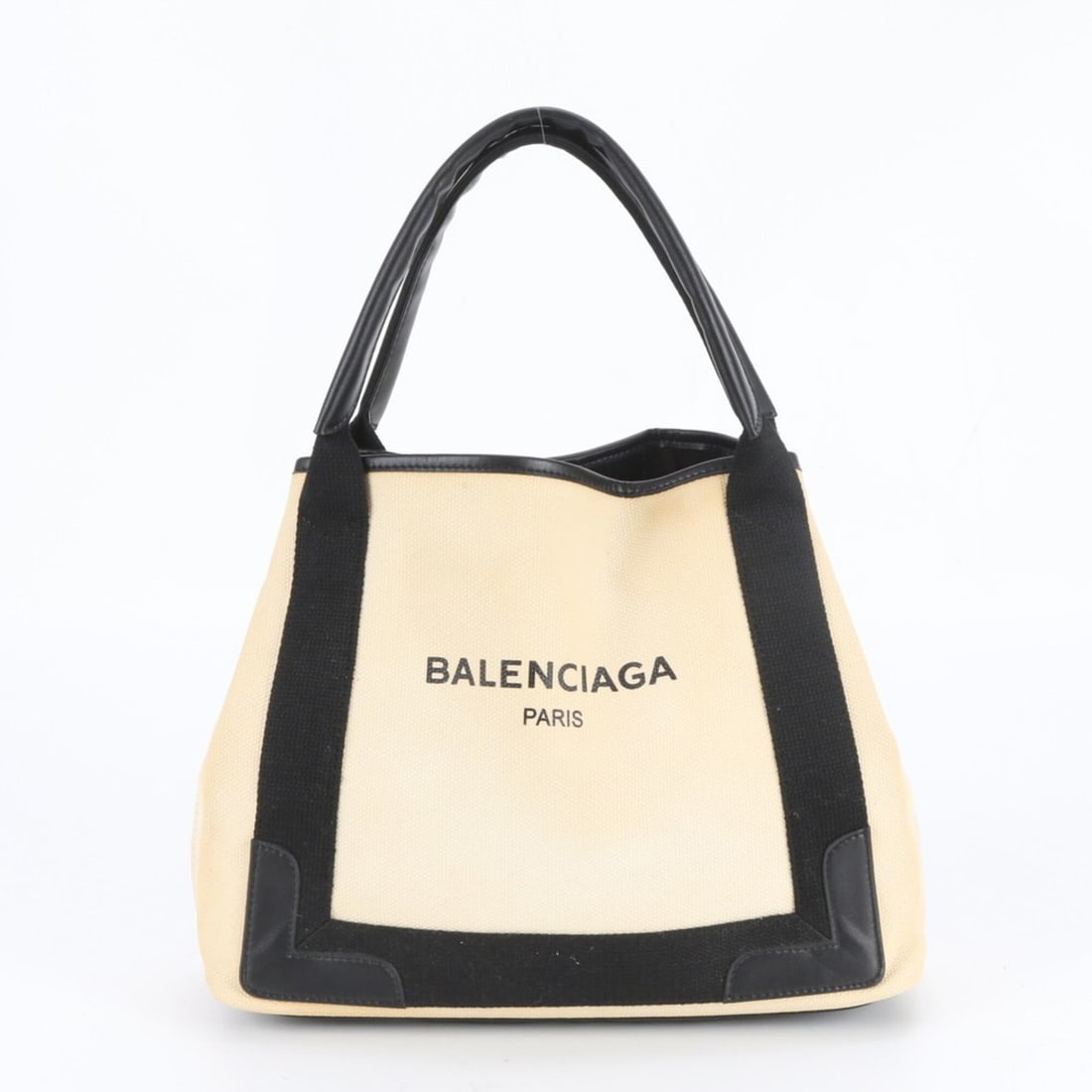 Balenciaga Navy Cabas 459744 Leather Canvas Tote Bag, Handbag, Shoulder Women's: --- Catalog ---Category: SizeSize (HxWxD): 25cm x 32cm x 11cm / 9.84'' x 12.59'' x 4.33''Category: DesignType: Handbag, Tote bagColor: Black, WhiteGender: WomenMaterial: Leather , Canvas Category: Gen