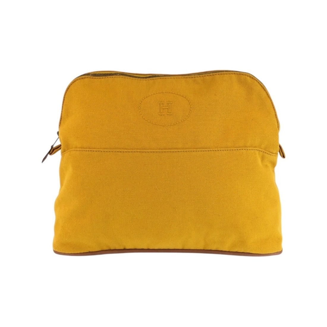 HERMES Bolide Yellow Mustard Gold Hardware Canvas Handbag Pouch Cosmetic Women's: --- Catalog ---Category: SizeSize (HxWxD): 23cm x 30cm x 12cm / 9.05'' x 11.81'' x 4.72''Category: DesignType: Handbag, PouchColor: Mustard, YellowGender: WomenMaterial: Canvas Category: GeneralBrand: