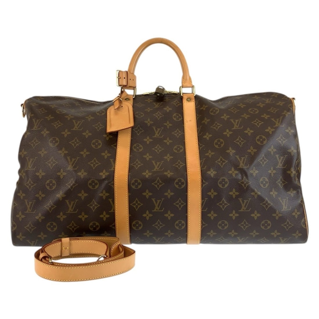 LOUIS VUITTON Louis Vuitton Monogram Keepall Bandoulière 55 Brown Gold Hardware Leather M41414: --- Catalog ---Category: SizeSize (HxWxD): 29cm x 55cm x 25cm / 11.41'' x 21.65'' x 9.84''Category: DesignType: Boston bag, Shoulder bagColor: Brown, MonogramGender: WomenMaterial: Monogram Category: 