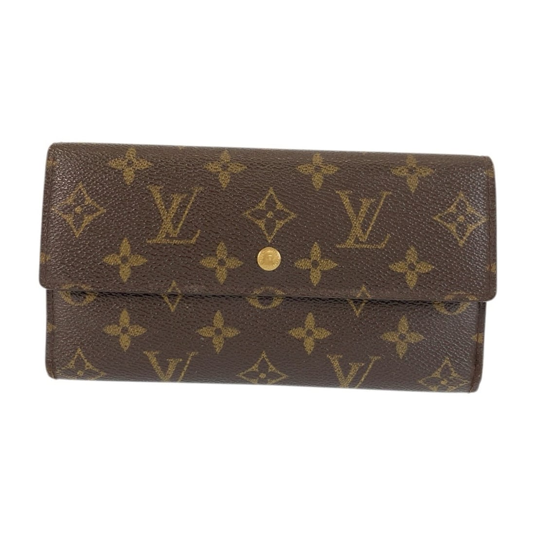 LOUIS VUITTON Louis Vuitton Monogram Portefeuille Tresor International Brown Gold Hardware M61215 (1 of 11)