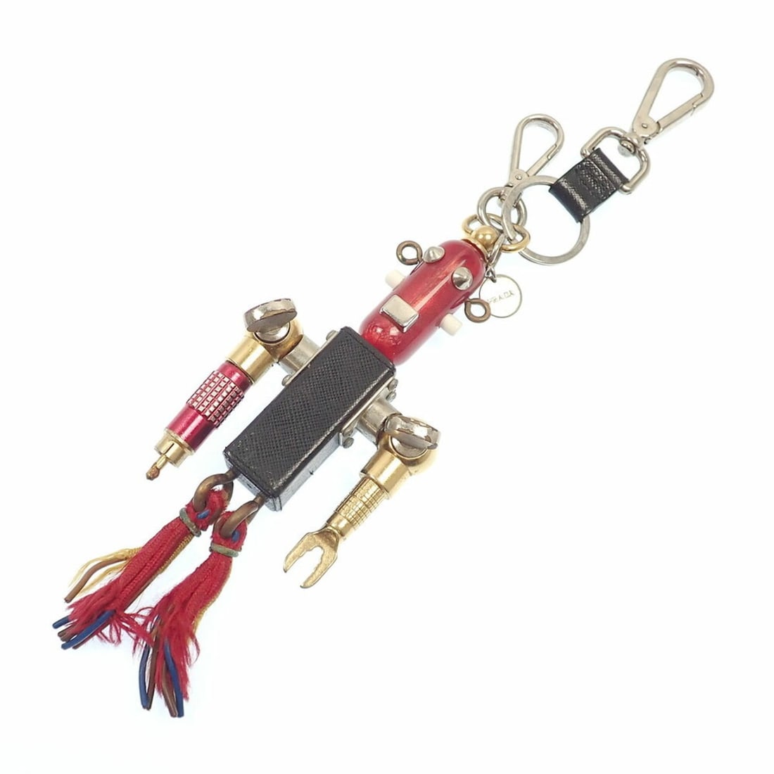 Prada Bag Charm, Multicolor Saffiano Leather, Metal, 2AR247, Robot Design, Women's/Men's Keychain: --- Catalog ---Category: SizeSize (HxWxD): 30cm x 7.5cm x 2cm / 11.81'' x 2.95'' x 0.78''Category: DesignType: KeyringColor: BlackGender: Men,WomenMaterial: Leather, MetalLeather/Fur Type: Saffiano le