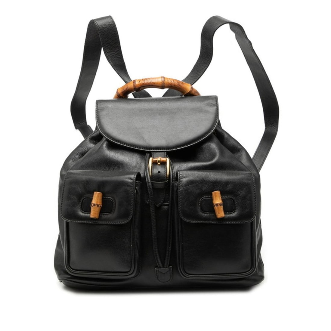 Gucci Bamboo Backpack 003 1998 0016 Black Leather Women's GUCCI: --- Catalog ---Category: SizeSize (HxWxD): 30cm x 30cm x 9.5cm / 11.81'' x 11.81'' x 3.74''Category: DesignType: BackpackColor: BlackGender: WomenMaterial: Leather Category: GeneralBrand: Gucci--- Ite