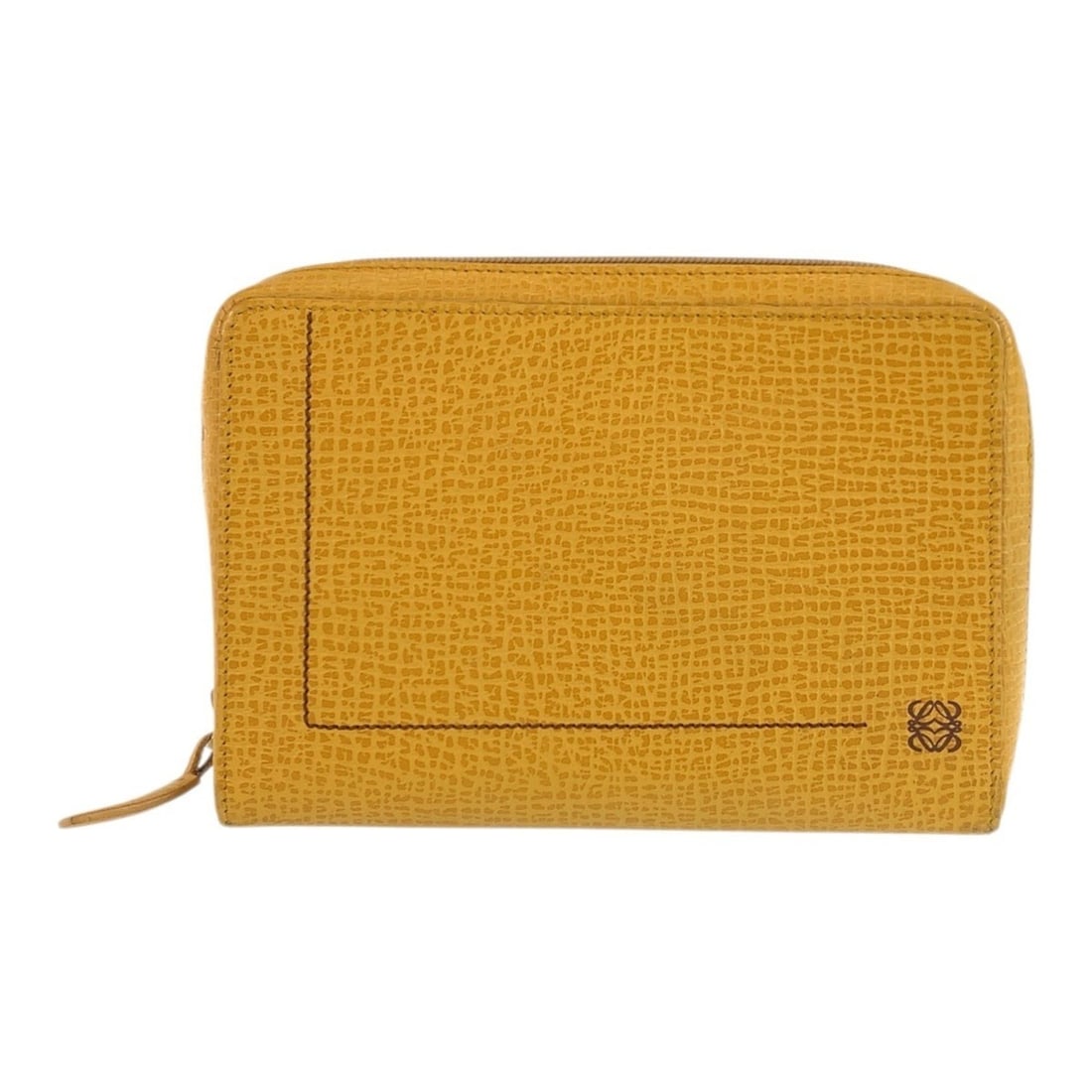 LOEWE Anagram Yellow Leather L12 Handbag Pouch Cosmetic for Women (1 of 13)