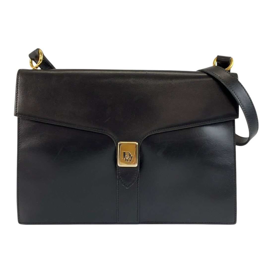 Christian Dior Vintage Black Leather Shoulder Bag with Gold Hardware for Women: --- Catalog ---Category: SizeSize (HxWxD): 19cm x 27cm x 3cm / 7.48'' x 10.62'' x 1.18''Category: DesignType: Shoulder bagColor: BlackGender: WomenMaterial: Leather Category: GeneralBrand: Christian D