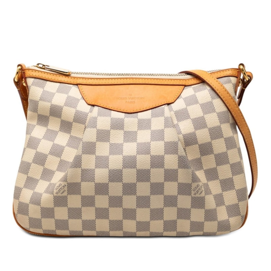 Louis Vuitton Damier Azur Syracuse PM Crossbody Shoulder Bag N41113 White Leather Women's LOUIS: --- Catalog ---Category: SizeSize (HxWxD): 22cm x 29cm x 8.5cm / 8.66'' x 11.41'' x 3.34''Category: DesignType: Shoulder bagColor: WhiteGender: WomenMaterial: PVC , Leather Category: GeneralBrand: