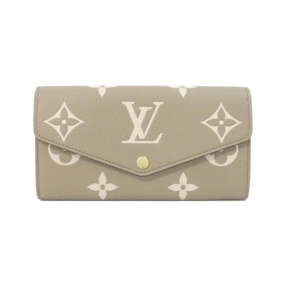 Louis Vuitton Bicolor Monogram Empreinte Portefeuille Sarah M81049 Wallet: --- Catalog ---Category: SizeSize (HxWxD): 10cm x 19cm x 2cm / 3.93'' x 7.48'' x 0.78''Category: DesignType: Long wallet (bi-fold)Color: Cream, TourterelleGender: WomenMaterial: Leather Leather/Fur