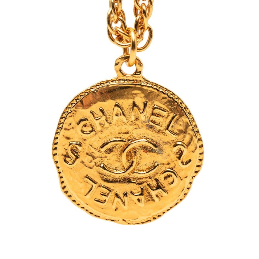 Chanel Logo Coco Mark Vintage Necklace Gold Plated Women's CHANEL: --- Catalog ---Category: SizePendant Size: 33mm x 33.2mm / 1.29'' x 1.3''Neck Circumference: 43 cm / 16.92''Category: DesignColor: GoldGender: WomenMaterial: Gold platingNecklace Type: NecklaceCategor