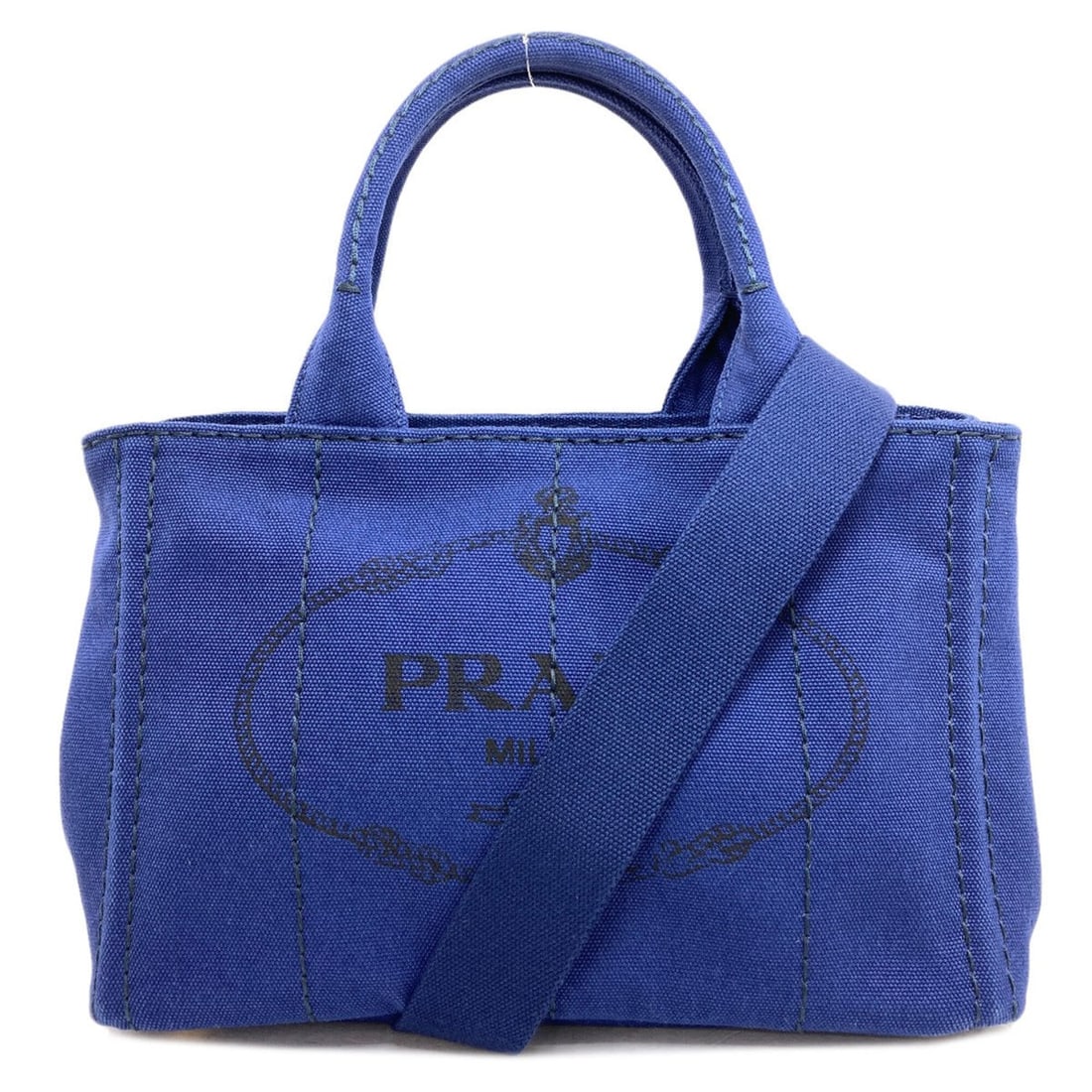 Prada Canapa Mini 2-Way Handbag, Canvas, Women's PRADA: --- Catalog ---Category: SizeSize (HxWxD): 18cm x 28cm x 16cm / 7.08'' x 11.02'' x 6.29''Category: DesignType: HandbagColor: BlueGender: WomenMaterial: Canvas Category: GeneralBrand: Prada--- Item Lis