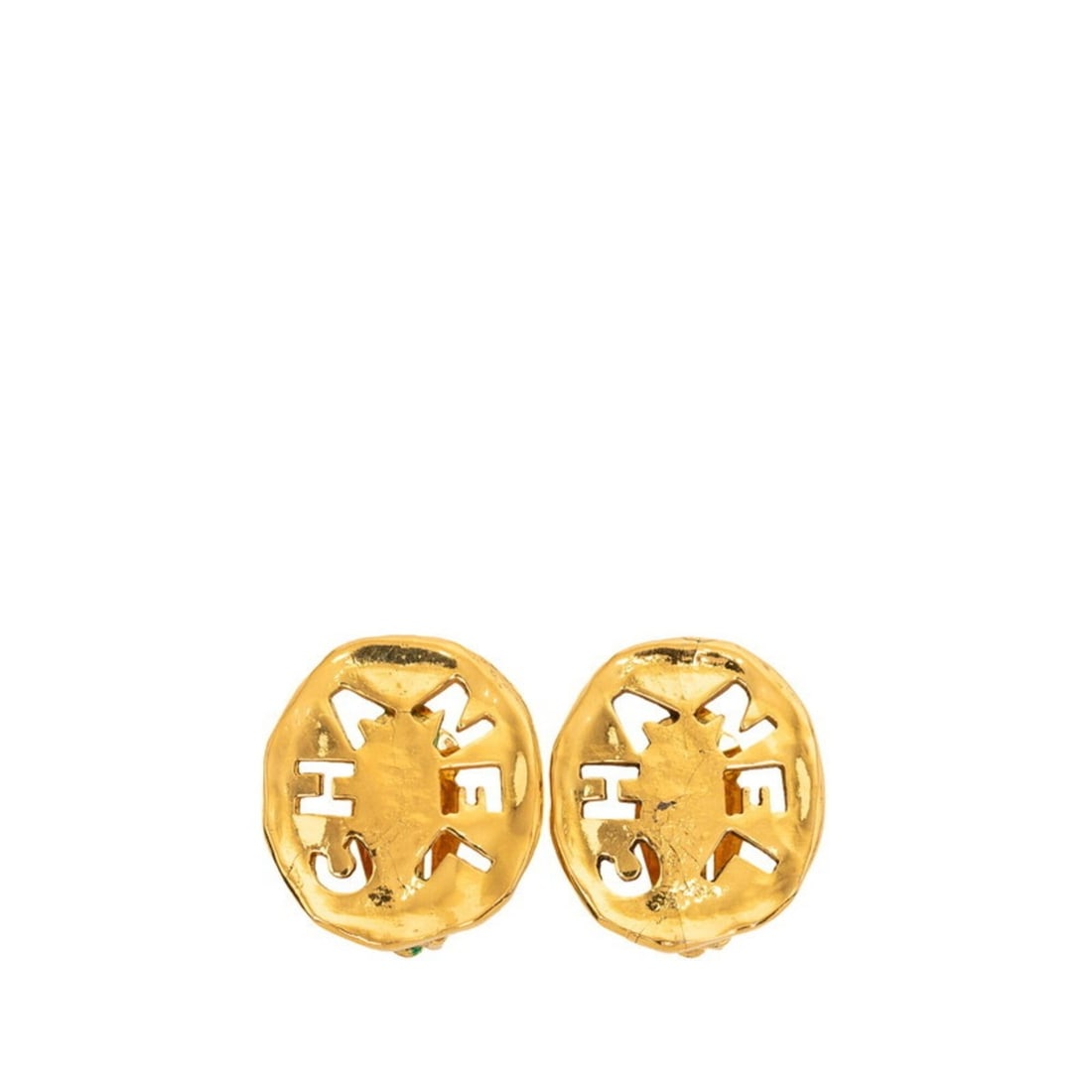 Chanel Plate Logo Earrings, Gold Plated, Women's CHANEL (1 of 20)