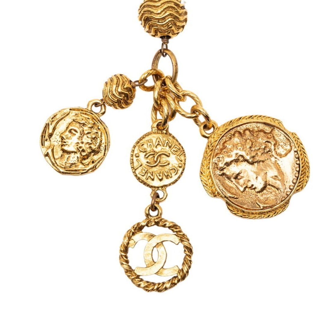 Chanel Coco Mark Long Chain Pendant Necklace, Gold Plated, Women's.: --- Catalog ---Category: SizePendant Size: 55mm x 33.3mm / 2.16'' x 1.31''Neck Circumference: 80 cm / 31.49''Category: DesignColor: GoldGender: WomenMaterial: Gold platingNecklace Type: Pendant