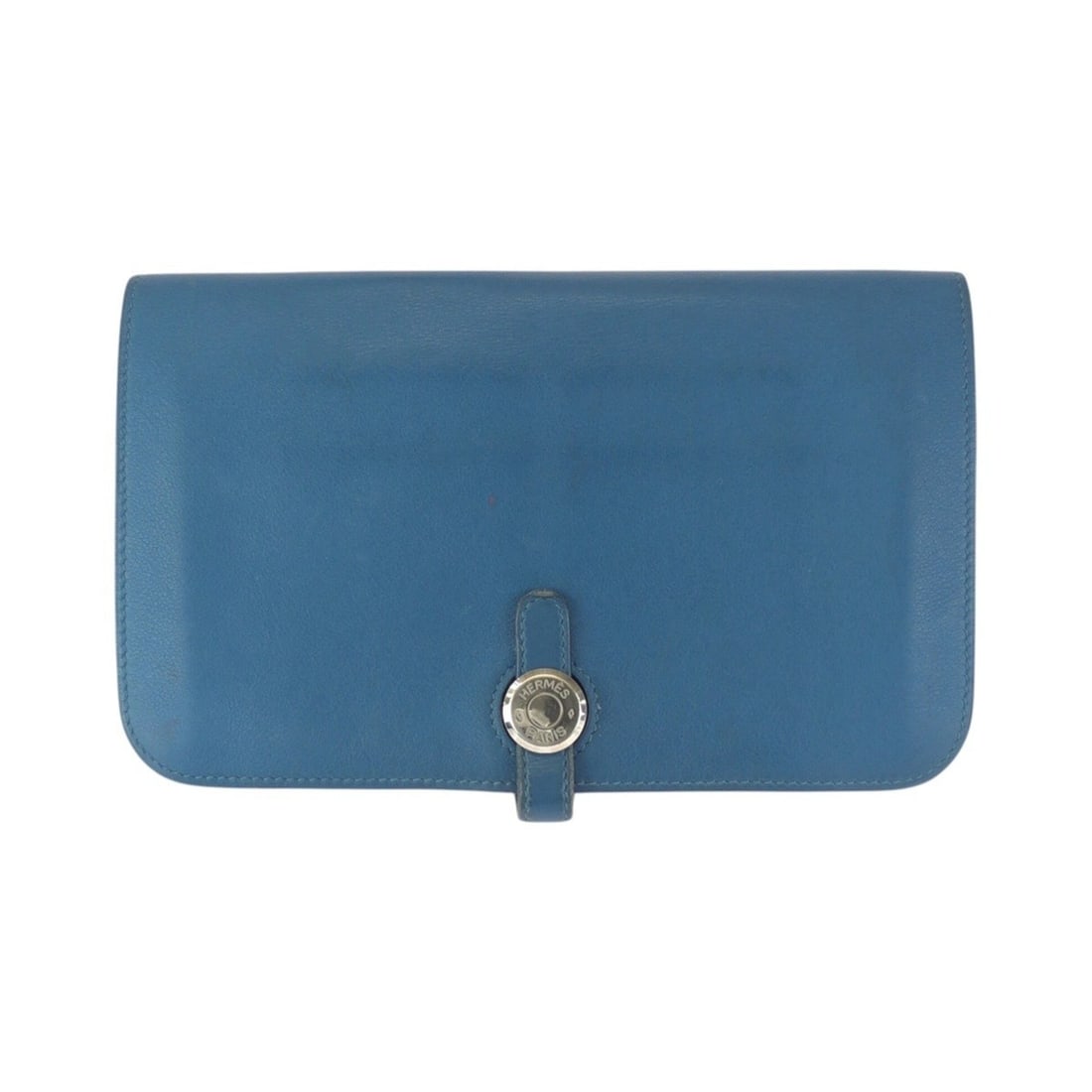 HERMES Dogon GM Blue Jean Togo Leather Long Wallet with Silver Hardware (T Stamp) - Women's: --- Catalog ---Category: SizeSize (HxWxD): 12.3cm x 19.8cm x 1cm / 4.84'' x 7.79'' x 0.39''Category: DesignType: Wallet (bi-fold)Color: Blue, Blue jeanGender: WomenMaterial: Togo leather Category: Gen