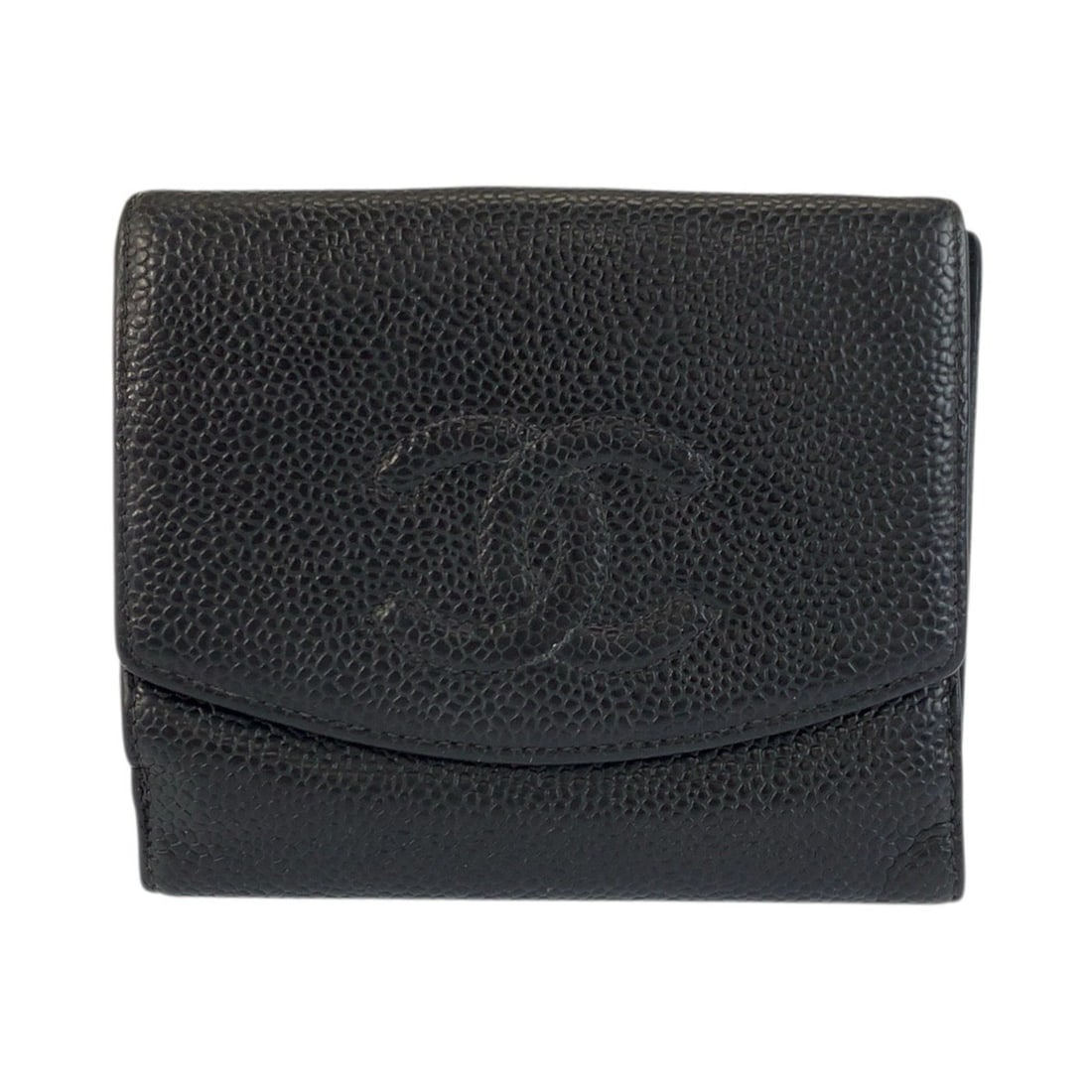 CHANEL Vintage Coco Mark Black Leather Folding Wallet Compact for Women: --- Catalog ---Category: SizeSize (HxWxD): 10cm x 11.5cm x 1.5cm / 3.93'' x 4.52'' x 0.59''Category: DesignType: Coin purse/coin caseColor: BlackGender: WomenMaterial: Leather Category: GeneralBrand: 
